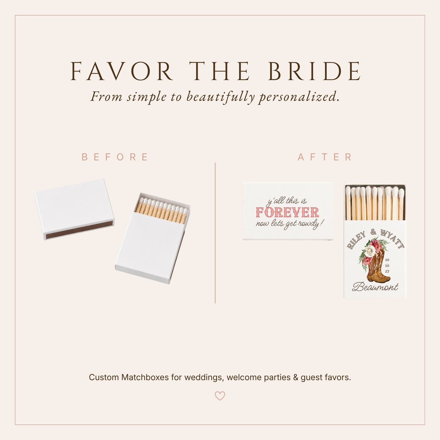 Floral Ranch Style Matchbox Reception Decor