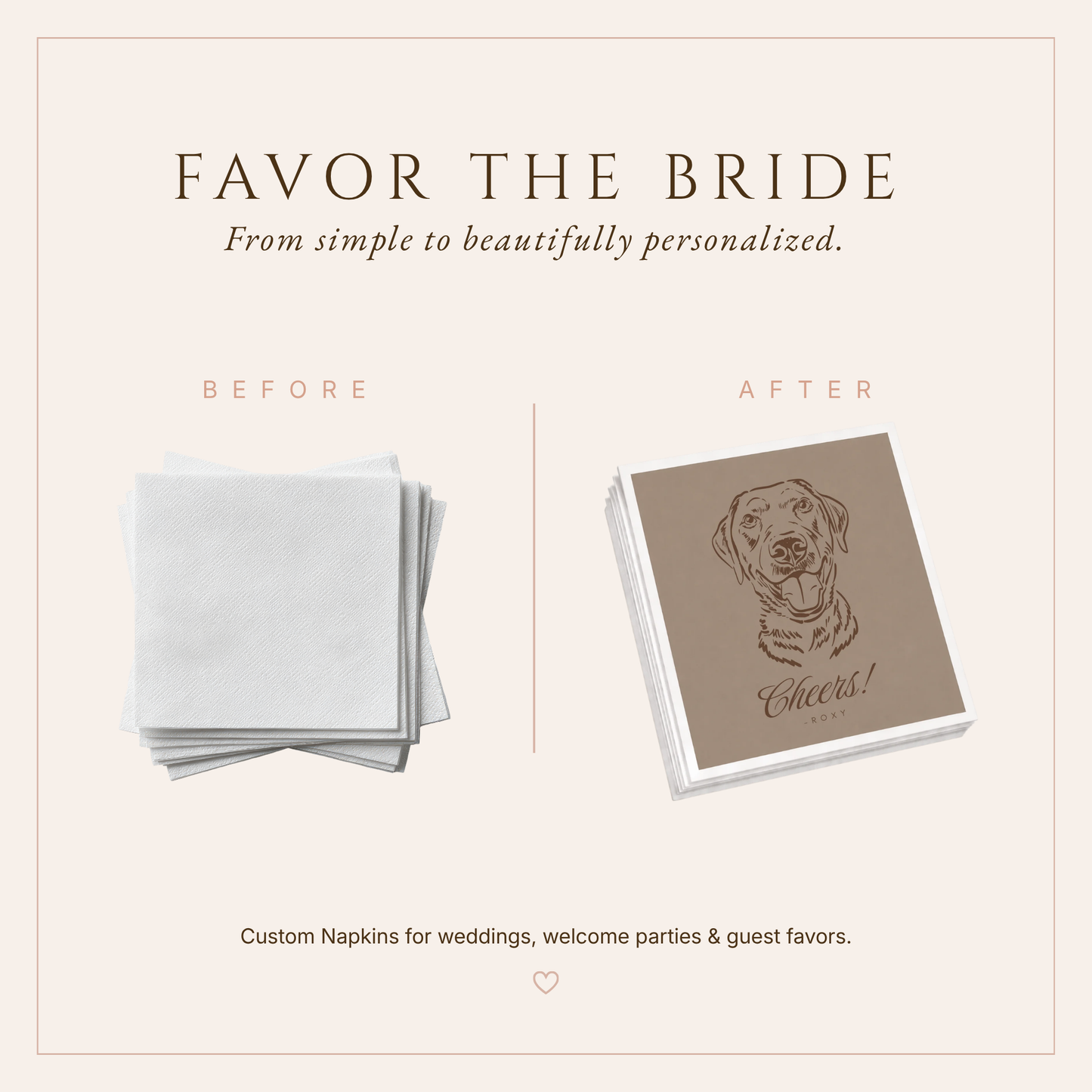 Personalized Cheers Pet Wedding Cocktail Napkins