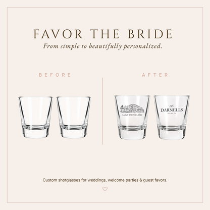 Personalized Saint Barthelemy Wedding Shot Glasses