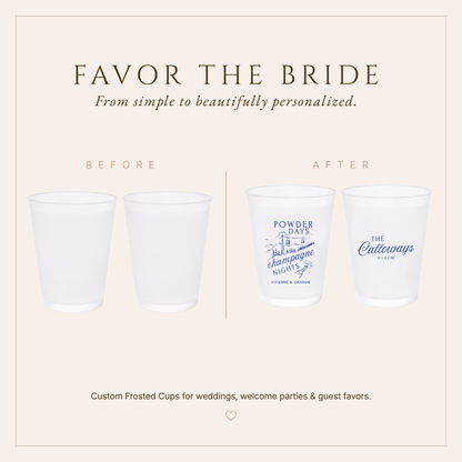 Personalized Powder Ski Wedding Frosted Cups
