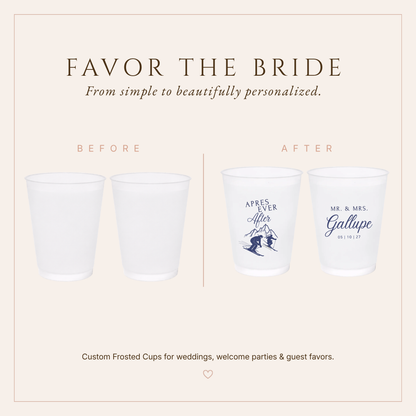 Personalized Ski Mountain Wedding Frosted Cups