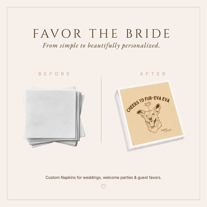 Personalized Beloved Pet Wedding Table Napkins