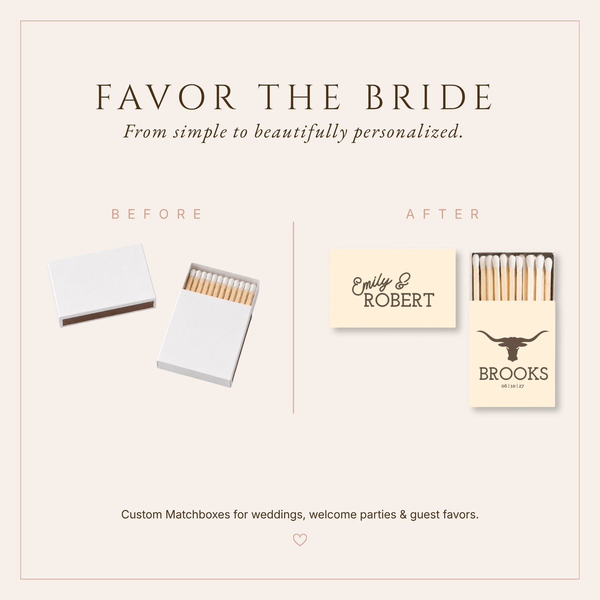 Rustic Western Match Set Ceremony Keepsake