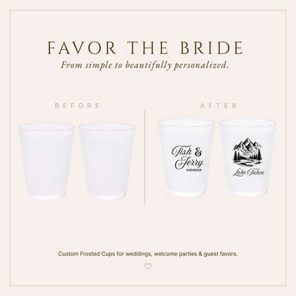 Personalized Lake Tahoe Wedding Frosted Cups