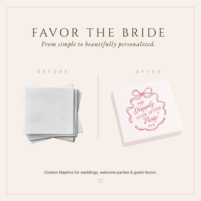 Personalized Happily Ever After Party Table Napkins