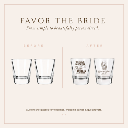 Personalized Desert Wedding Shot Glasses