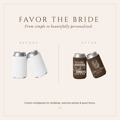 Personalized Desert Wedding Can Coolers