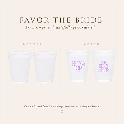 Personalized Wedding Welcome Parties Frosted Cups