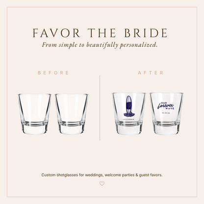 Personalized Beach Surf Wedding Shot Glasses