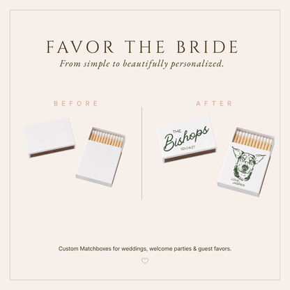 Customized Wedding Matchbox Vintage