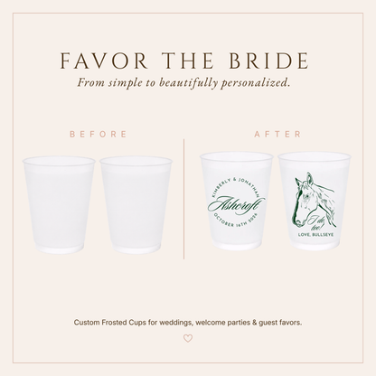Personalized Horse Wedding Frosted Cups