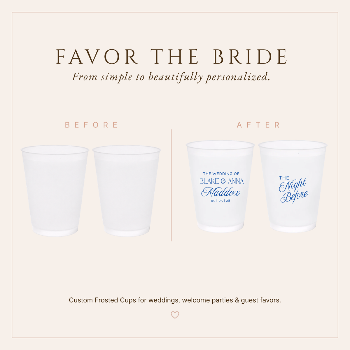 Personalized Night Before Wedding Rehearsal Frosted Cups