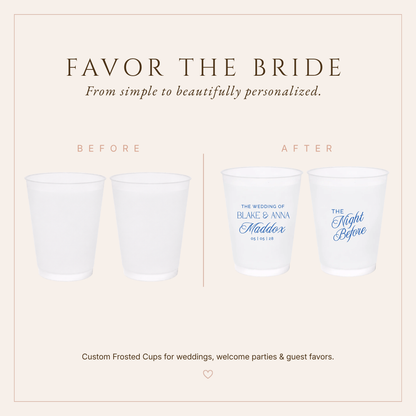 Personalized Night Before Wedding Rehearsal Frosted Cups