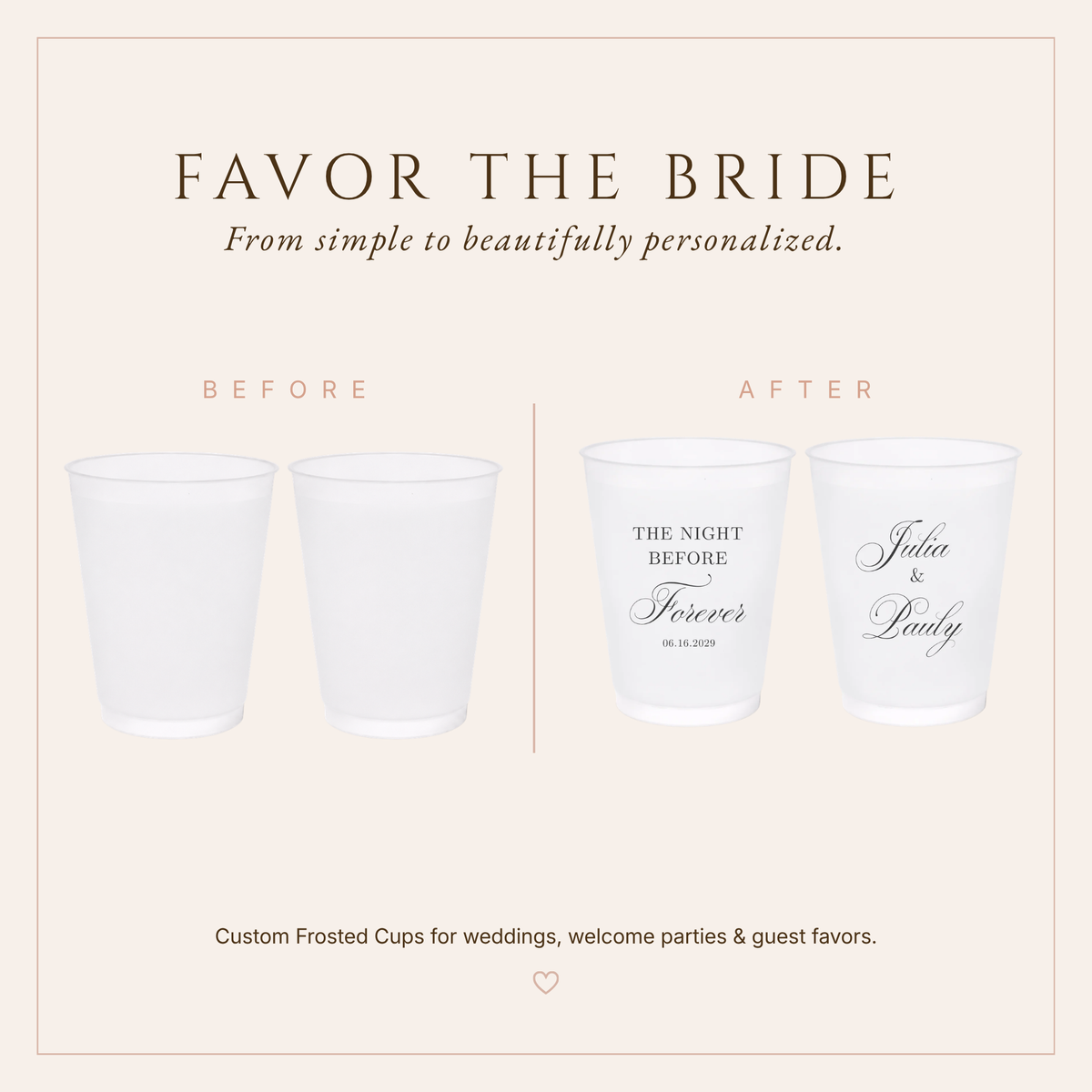 Personalized Night Before Forever Frosted Cups