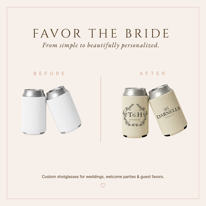 Personalized Monogram Wedding Can Coolers