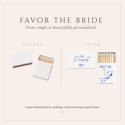 Personalized Capri Wedding Matchboxes