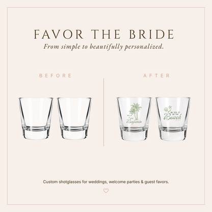 Personalized Beach Wedding Shot Glasses