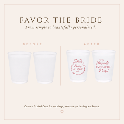 Personalized Happily Ever After Party Frosted Cups