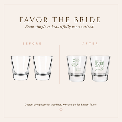 Personalized Minimalist Wedding Shot Glasses