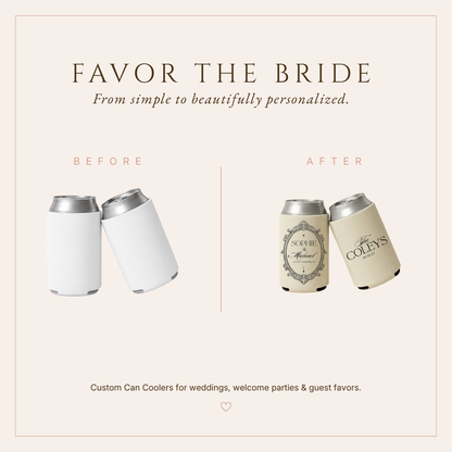 Personalized Signature Wedding Can Coolers
