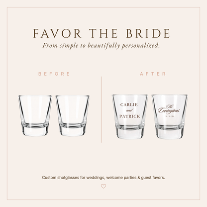 Personalized Classic Wedding Shot Glasses