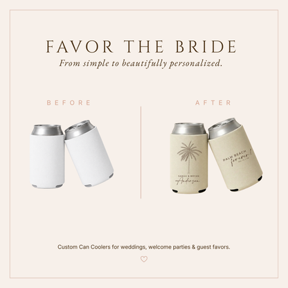 Palm Beach Wedding Can Coolers
