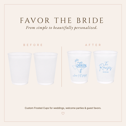 Personalized Texas Wedding Frosted Cups