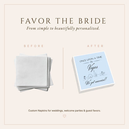 Personalized Las Vegas Wedding Table Napkins