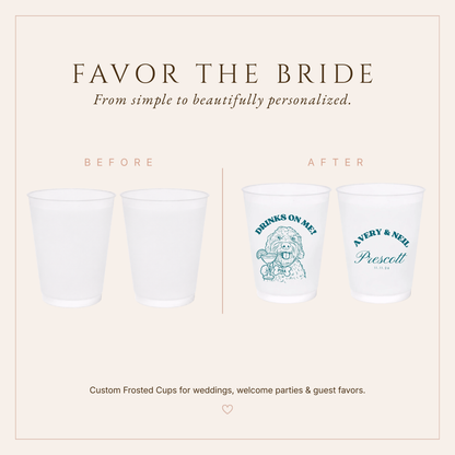 Personalized Dog Initials Wedding Frosted Cups