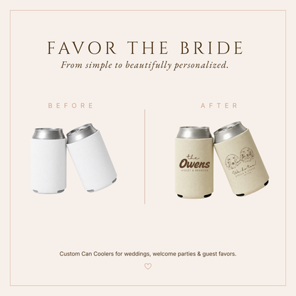 Personalized Rustic Dog Wedding Can Coolers