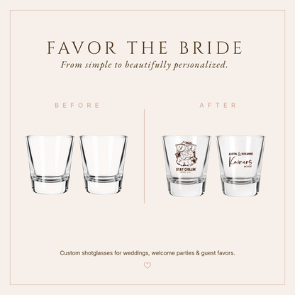 Personalized Funny Pet Wedding Shot Glasses