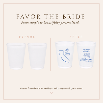 Personalized California Wedding Frosted Cups