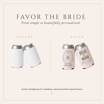 Personalized Funny Puppy Wedding Can Coolers