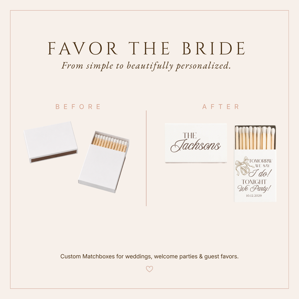 Personalized Wedding Rehearsal Matchboxes
