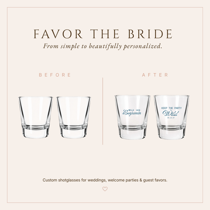 Personalized Modern Wild Wedding Shot Glasses