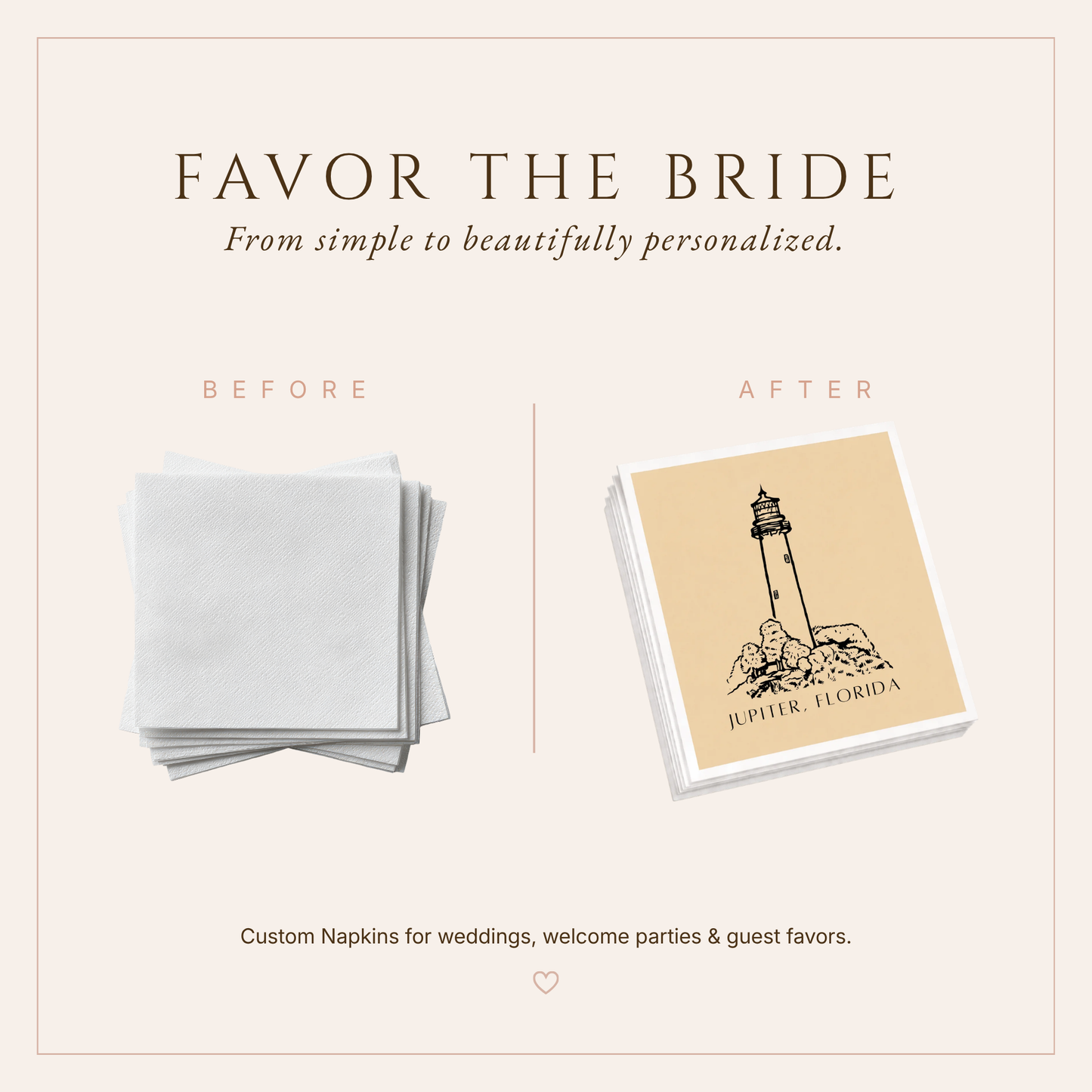Personalized Jupiter Florida Lighthouse Table Napkins