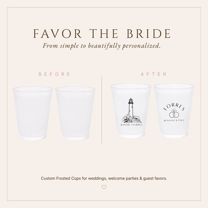 Personalized Jupiter Florida Wedding Frosted Cups