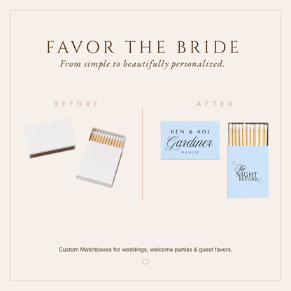 Personalized The Night Before Wedding Matchboxes