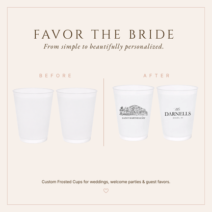 Personalized Saint Barthelemy Wedding Frosted Cups