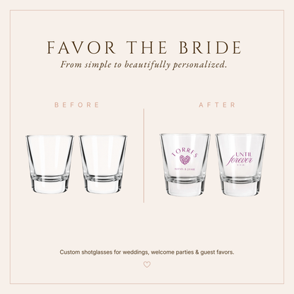 Personalized Until Forever Wedding Shot Glasses