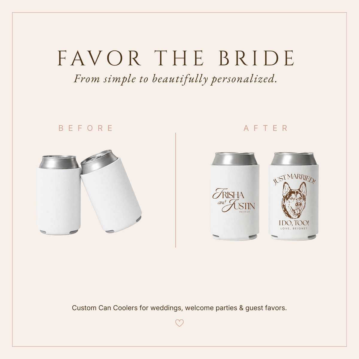 Personalized I Do Too Wedding Can Coolers
