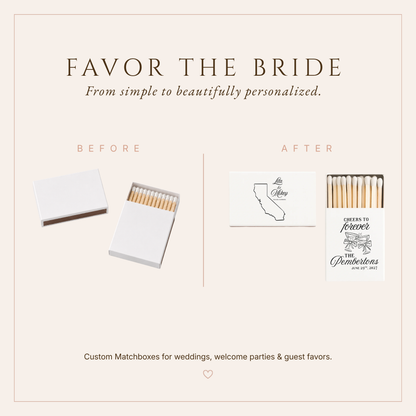 Personalized Cheers to Forever Wedding Matchboxes