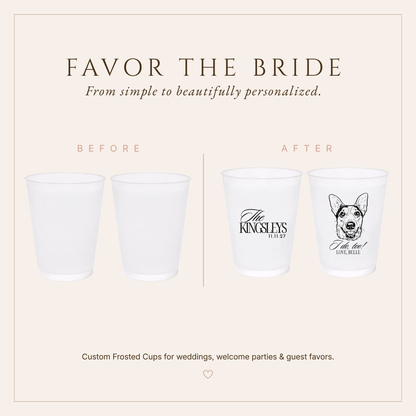 Personalized Dog Wedding Frosted Cups
