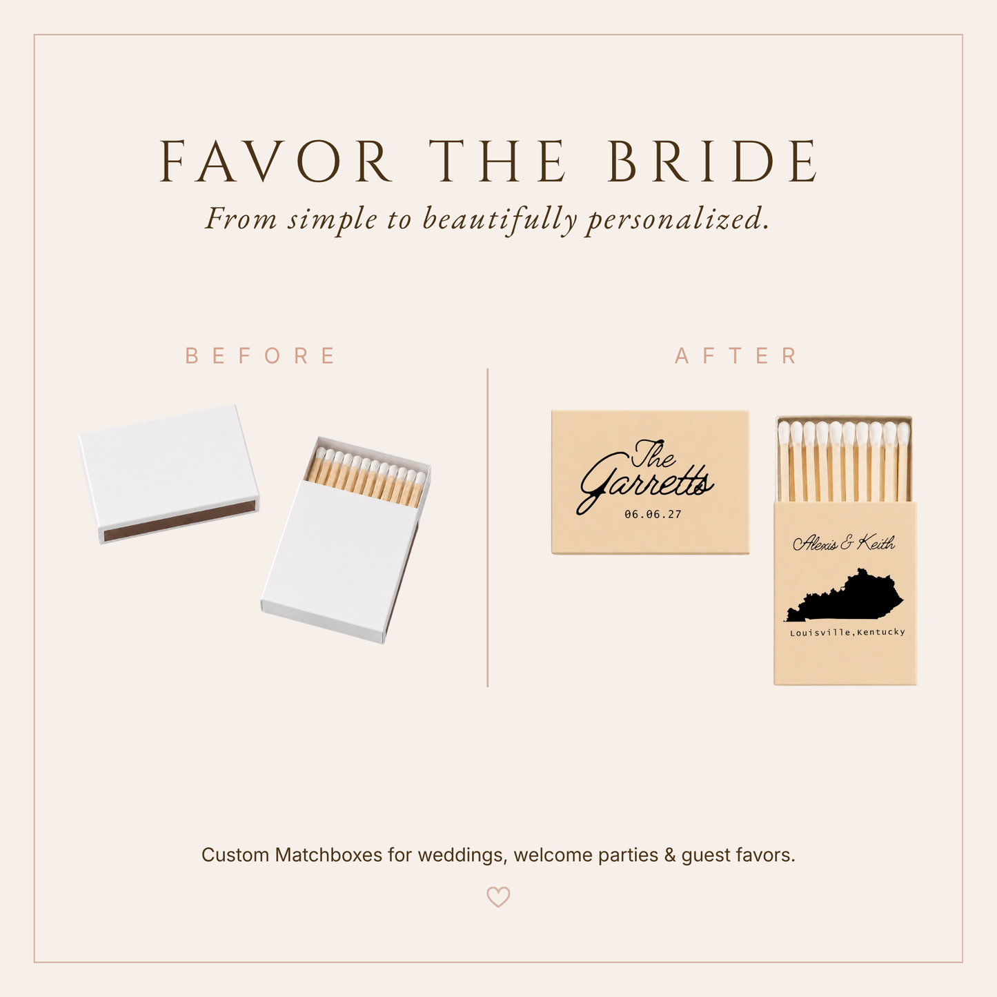 Personalized Kentucky Wedding Matchboxes