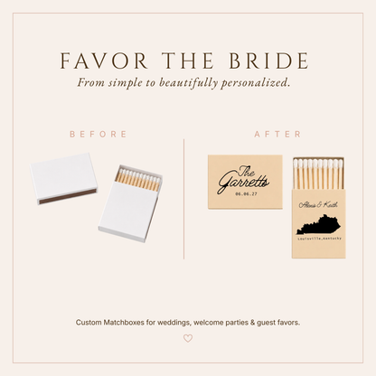 Personalized Kentucky Wedding Matchboxes