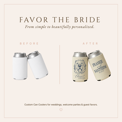 Personalized Classic Dog Wedding Can Coolers