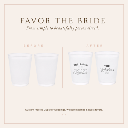 Personalized Ranch Wedding Frosted Cups