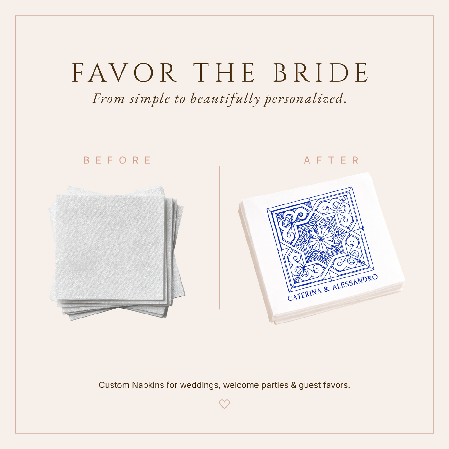 Personalized Mediterranean Tile Table Napkins