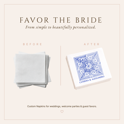 Personalized Mediterranean Tile Table Napkins