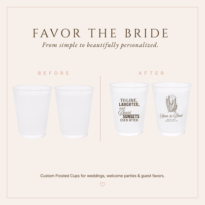 Personalized Desert Wedding Frosted Cups